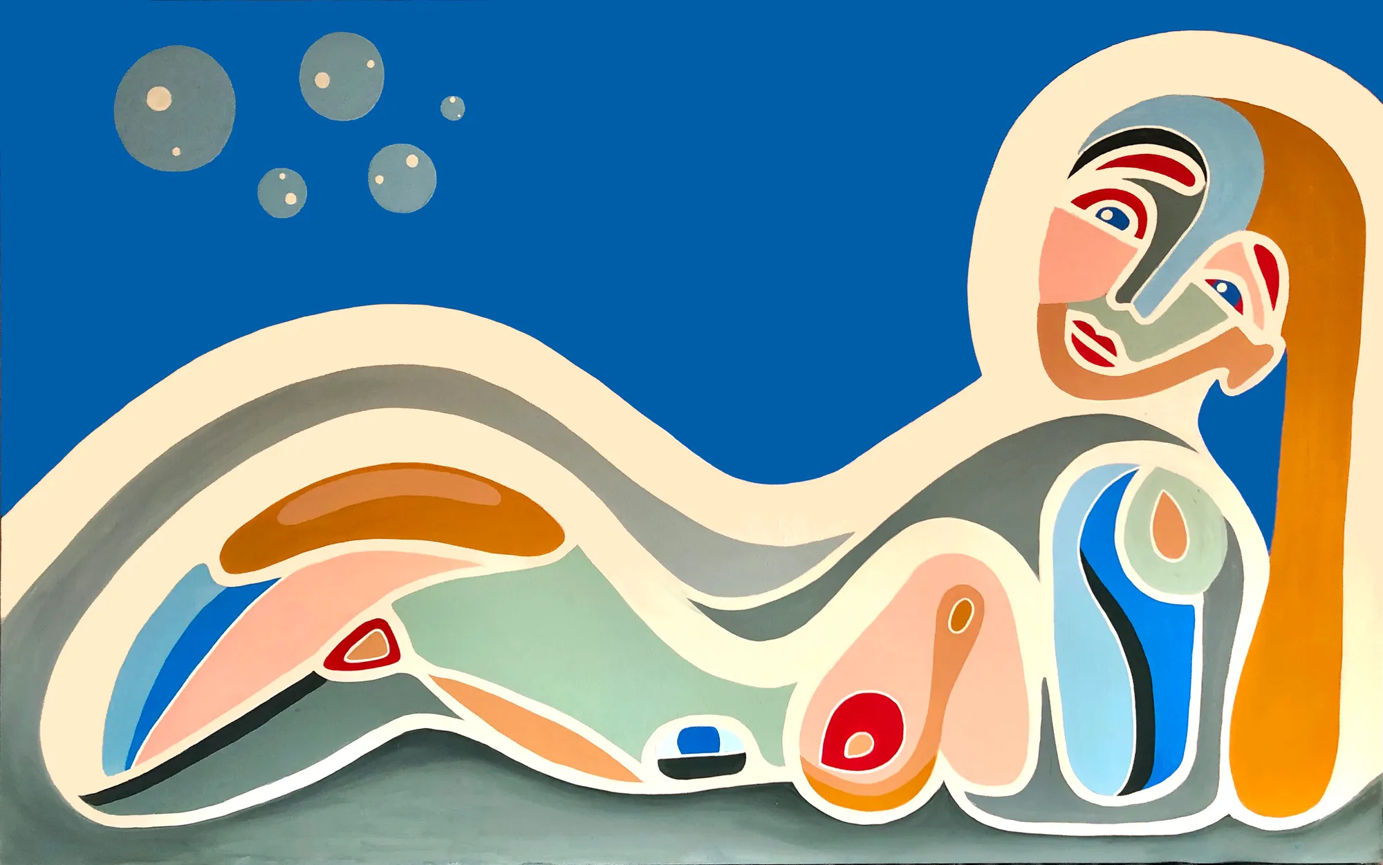 Starry Eyed Utopian, original abstract painting by Sarah Main, 2023